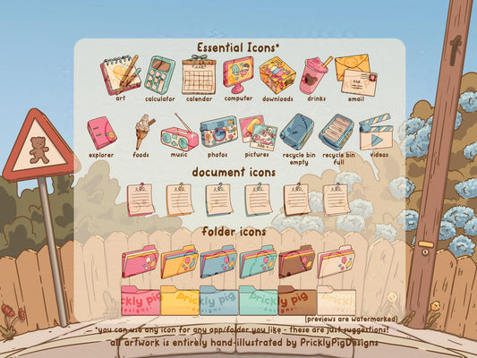 Summer Days Desktop Folder Icon Pack for Windows + MAC