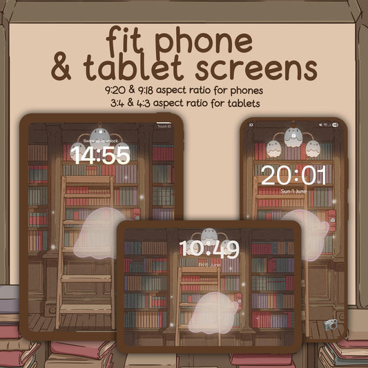 example of how wallpapers fit on different devices including phone and tablets.