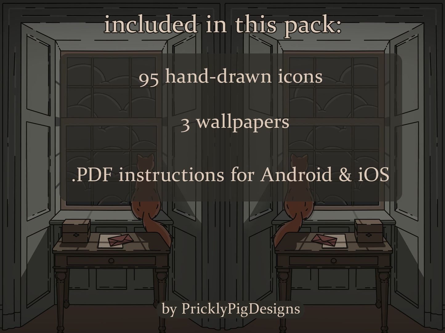 Dark Academia Icon EXPANSION Pack for iOS, Android & Tablets