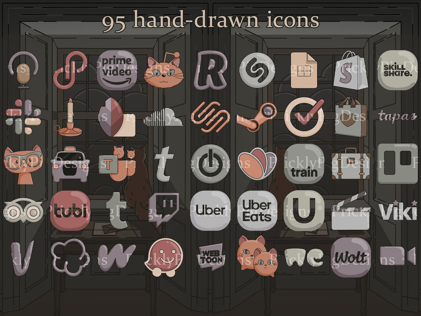 Dark Academia Icon EXPANSION Pack for iOS, Android & Tablets