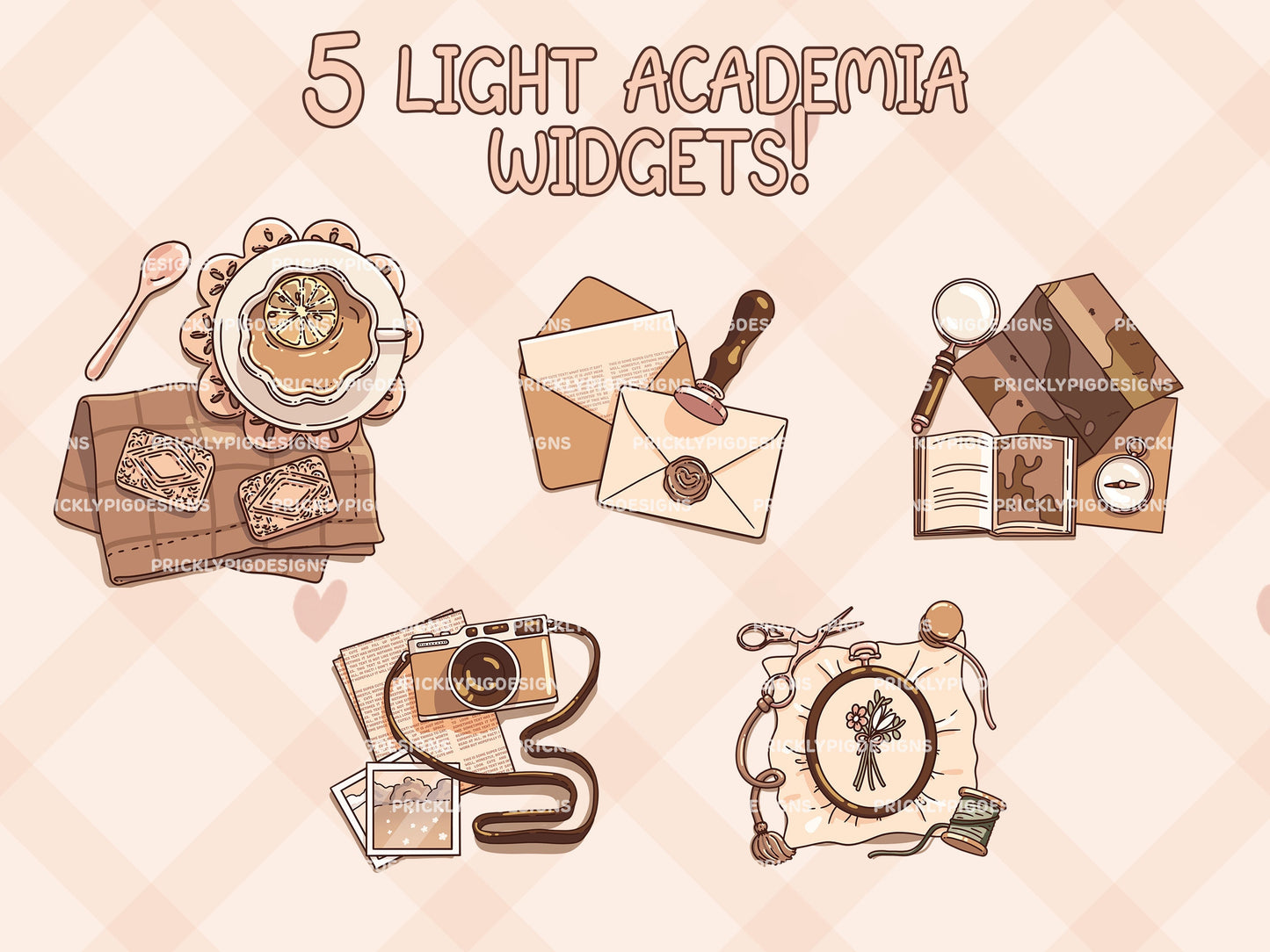 Light Academia Icon Pack for iOS, Android & Tablets