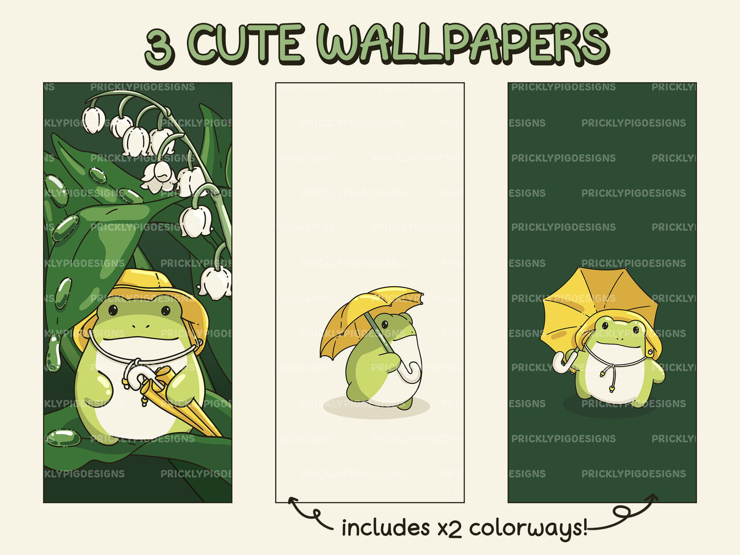 Froggy in the Rain Icon Pack for iOS, Android & Tablets