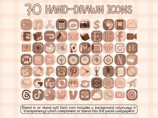 Light Academia Icon Pack for iOS, Android & Tablets