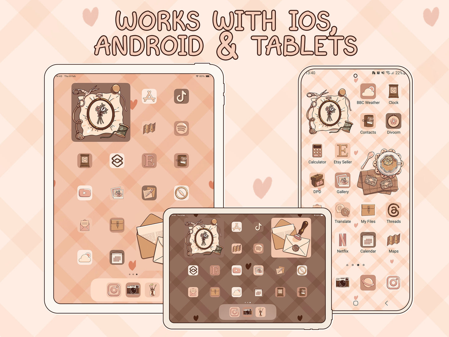 Light Academia Icon Pack for iOS, Android & Tablets