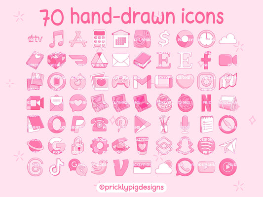 Pink Gamer Icon Pack for iOS, Android & Tablets