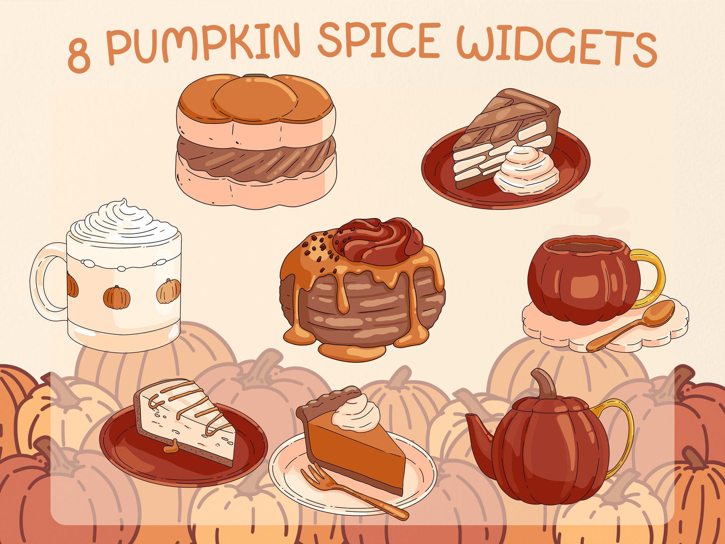 Pumpkin Spice Café Icon Pack for iOS, Android & Tablets