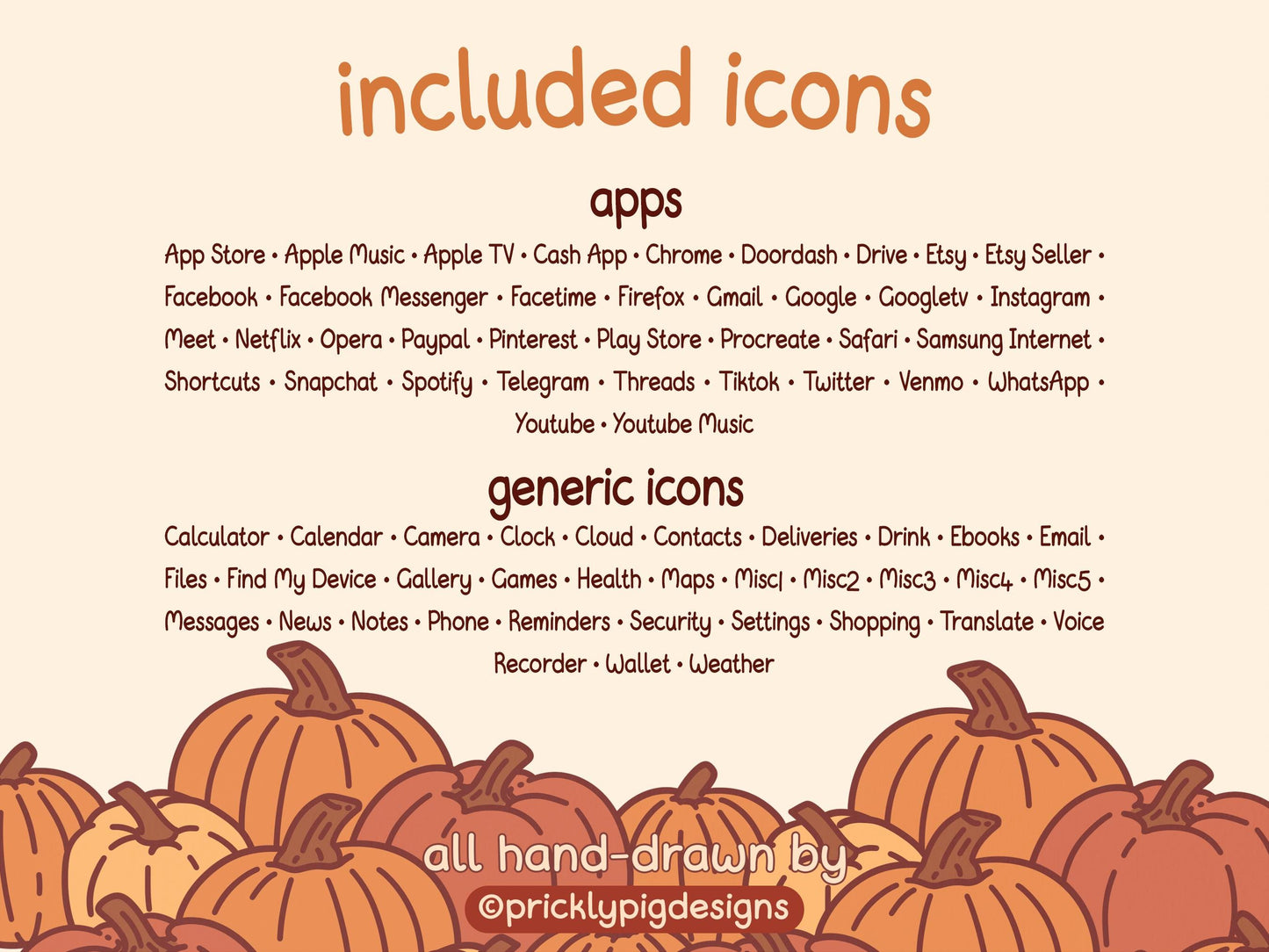 Pumpkin Spice Café Icon Pack for iOS, Android & Tablets
