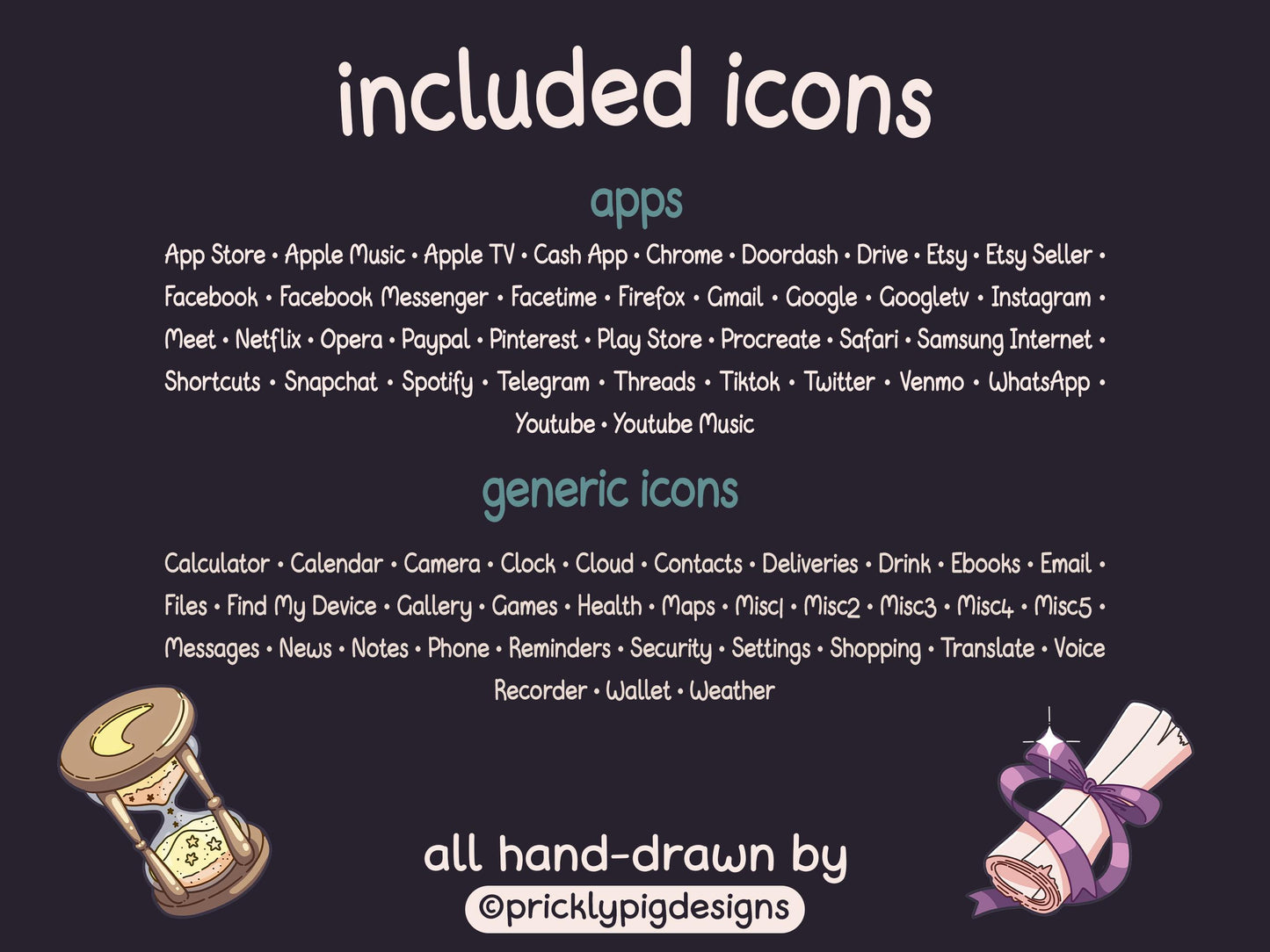 Moon Witch Aesthetic Icon Pack for iOS Android & Tablets