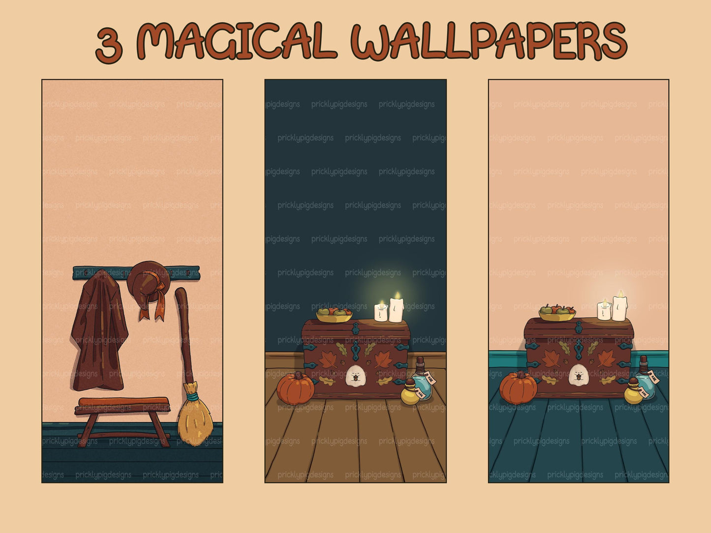 Forest Witch Aesthetic Icon Pack for iOS Android & Tablets | cosy halloween aesthetic