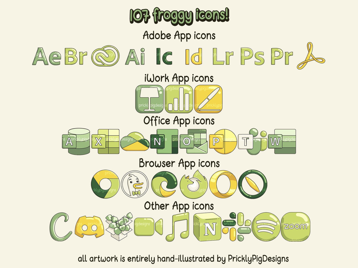 Froggy in the Rain Desktop Icon Pack for Windows & Mac