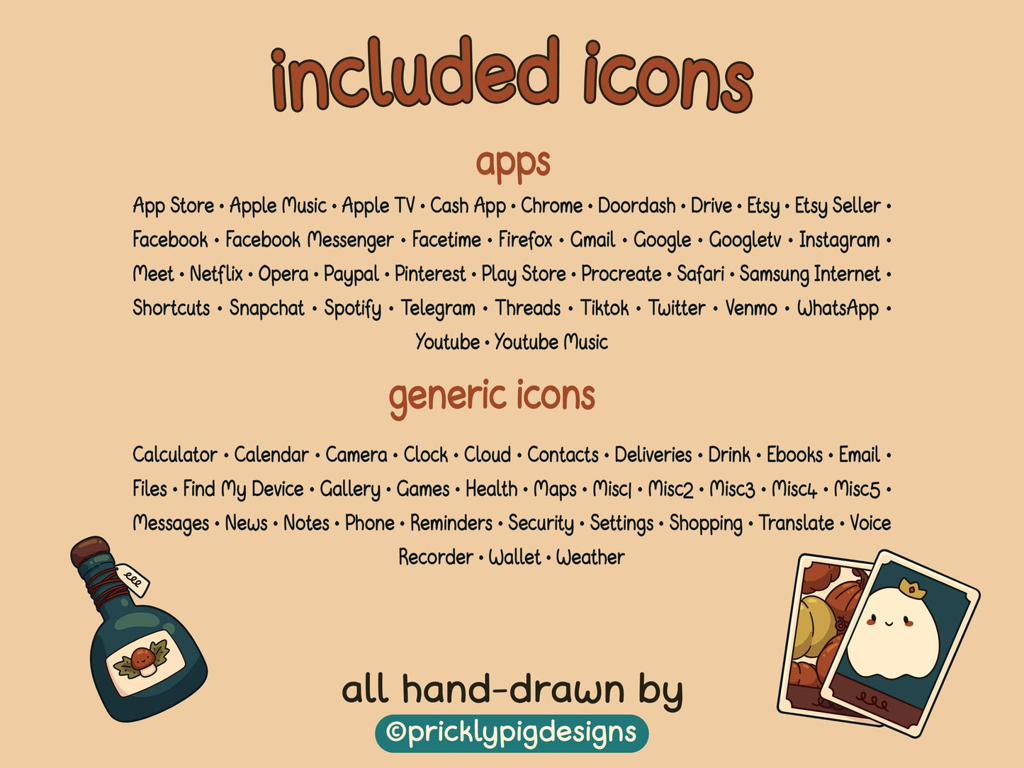 Forest Witch Aesthetic Icon Pack for iOS Android & Tablets | cosy halloween aesthetic
