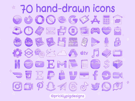 Purple Gamer Icon Pack for iOS, Android & Tablets