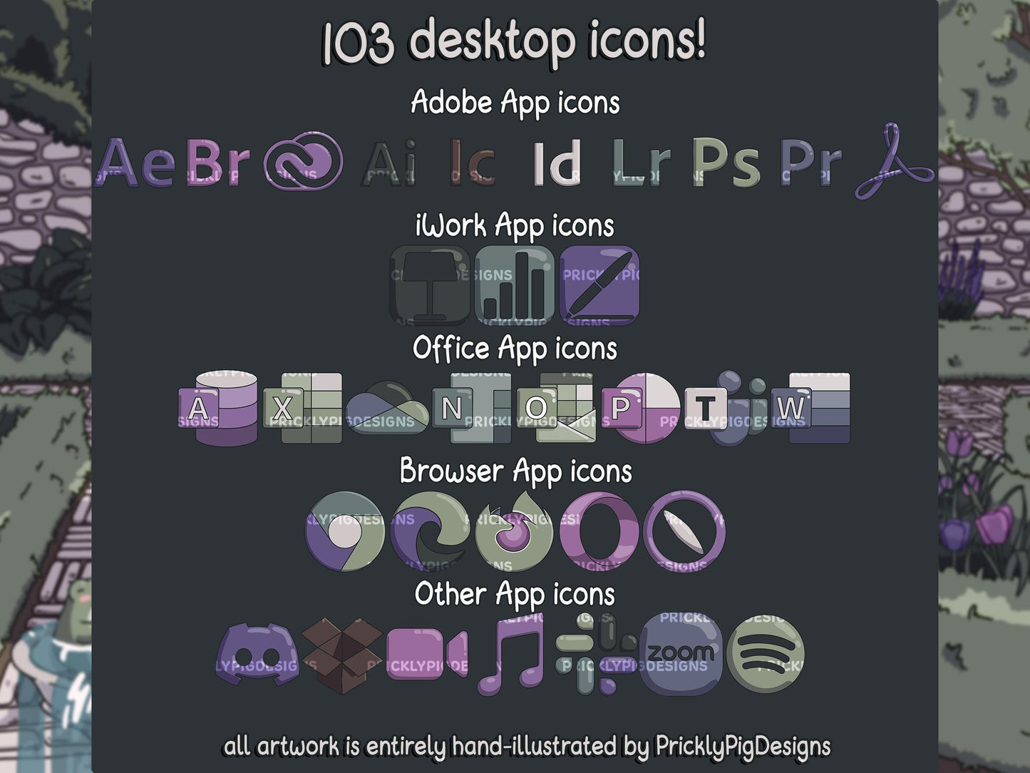 Secret Garden Aesthetic Desktop Folder Icon & Animated Wallpaper Pack for Windows + Mac