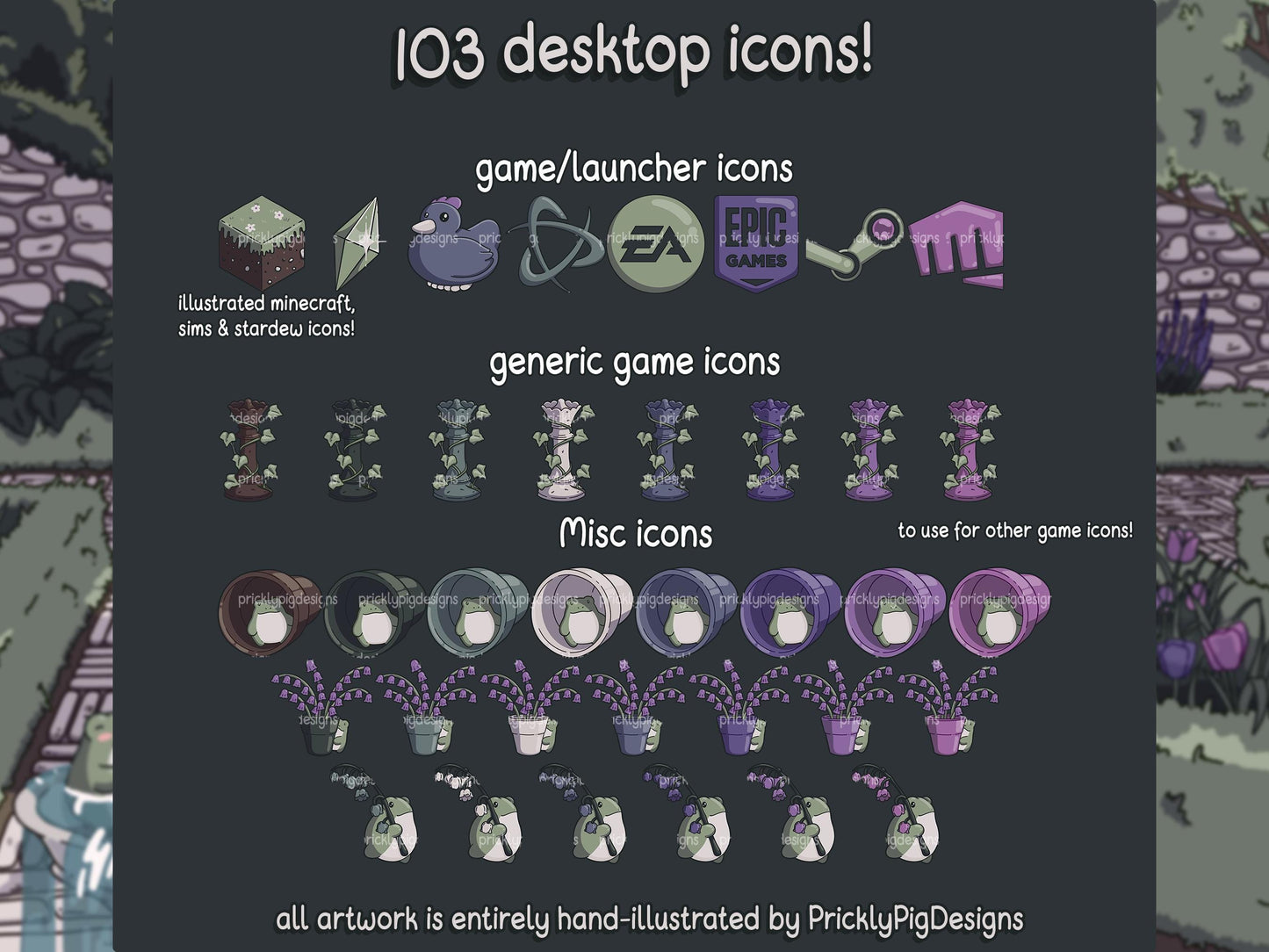 Secret Garden Aesthetic Desktop Folder Icon & Animated Wallpaper Pack for Windows + Mac