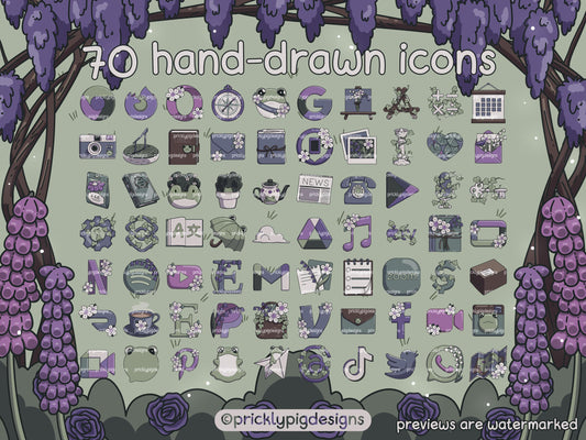 Secret Garden Froggy Icon Pack for iOS, Android & Tablets