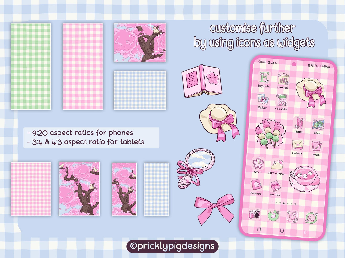 Sakura Picnic Icon Pack for iOS, Android & Tablets