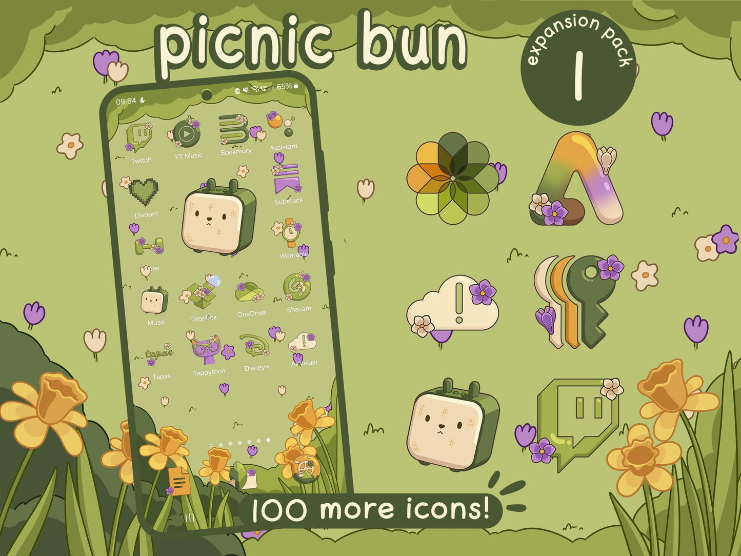 Picnic Bun Expansion Pack 1 - Cute Spring Bunny Aesthetic for iOS, Android & Tablets