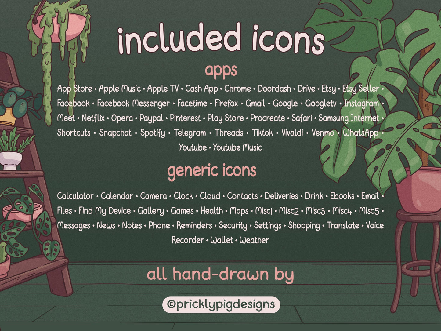 House Plant Ghostie Aesthetic Icon Pack for iOS, Android & Tablets