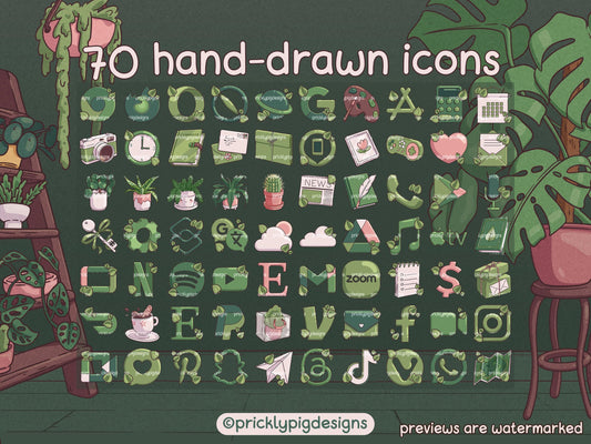 House Plant Ghostie Aesthetic Icon Pack for iOS, Android & Tablets