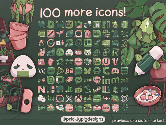 House Plant Aesthetic Icon EXPANSION Pack 2 for iOS, Android & Tablets