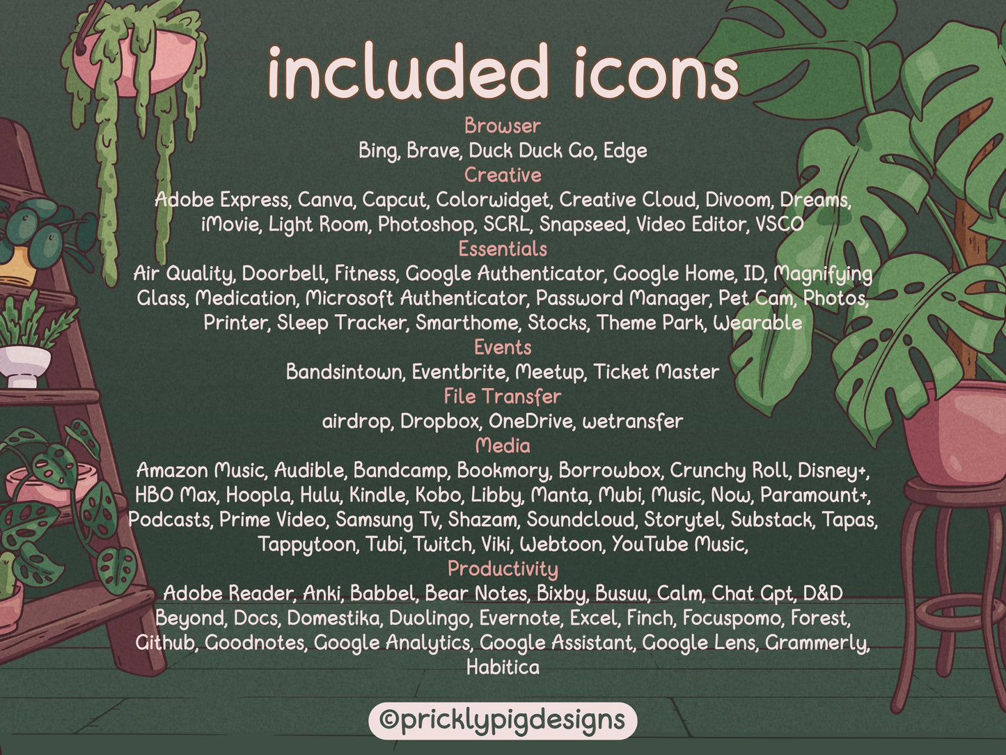 House Plant Aesthetic Icon EXPANSION Pack 1 for iOS, Android & Tablets