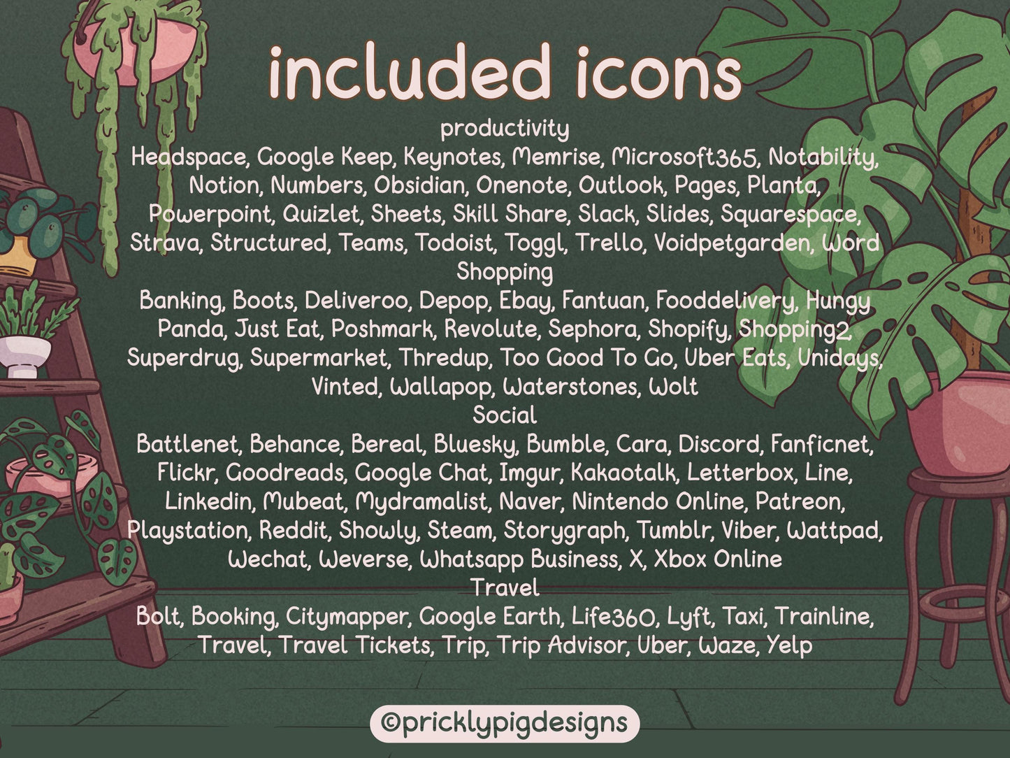 House Plant Aesthetic Icon EXPANSION Pack 2 for iOS, Android & Tablets