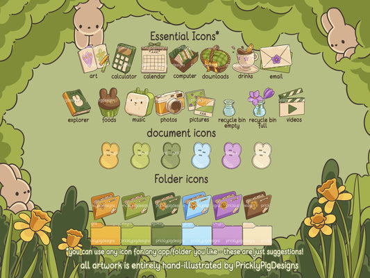 Picnic Bun Desktop Folder Icon & Wallpaper Pack for Windows + Mac