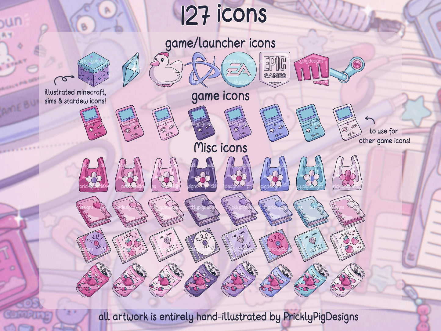 Y2K 2 Aesthetic Desktop Folder Icon Pack for Windows + MAC