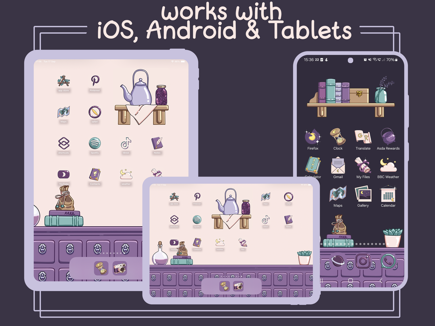 Moon Witch Aesthetic Icon Pack for iOS Android & Tablets