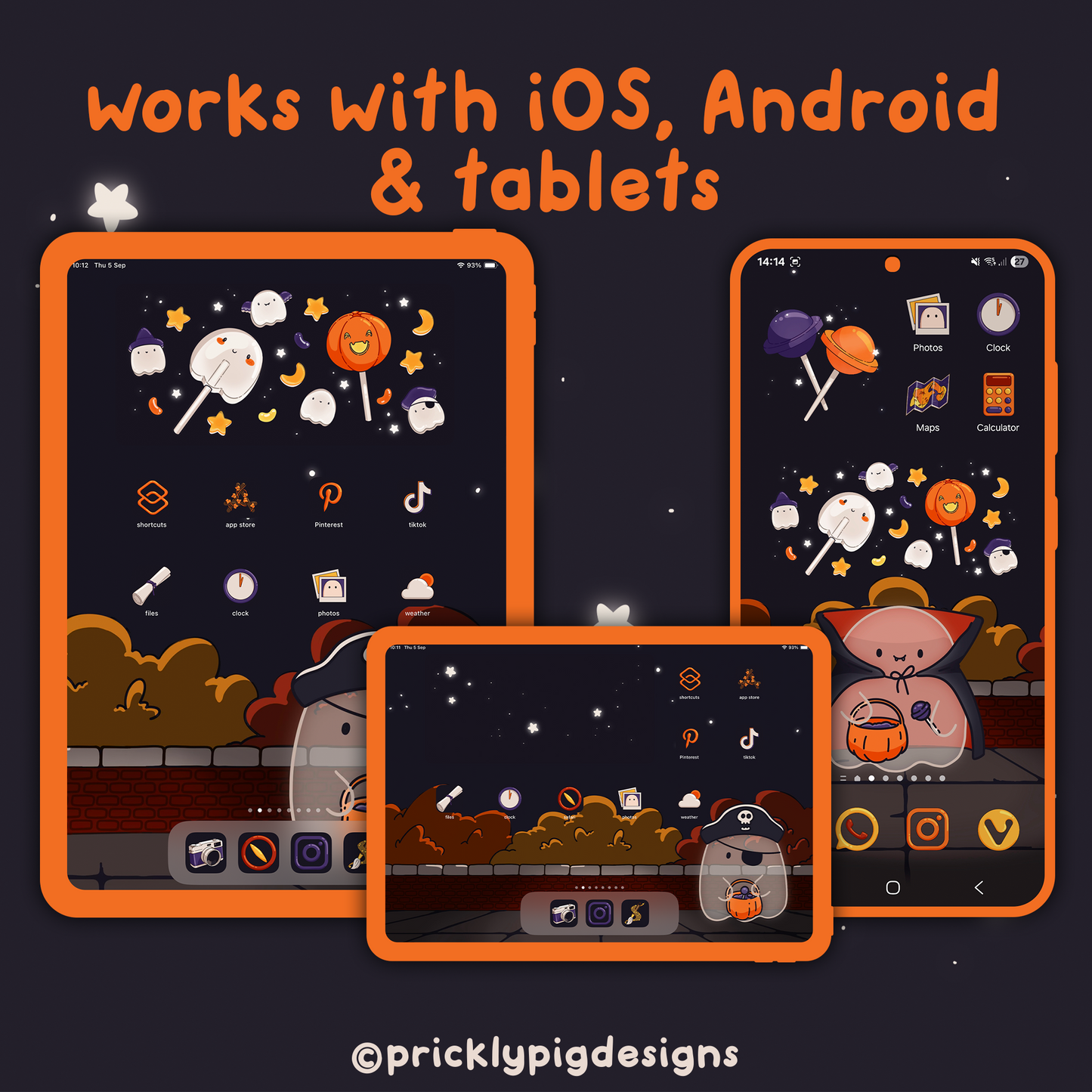 Trick or Treat: Halloween Ghost Wallpapers, icons and widgets for iOS, Android, iPad & Tablets