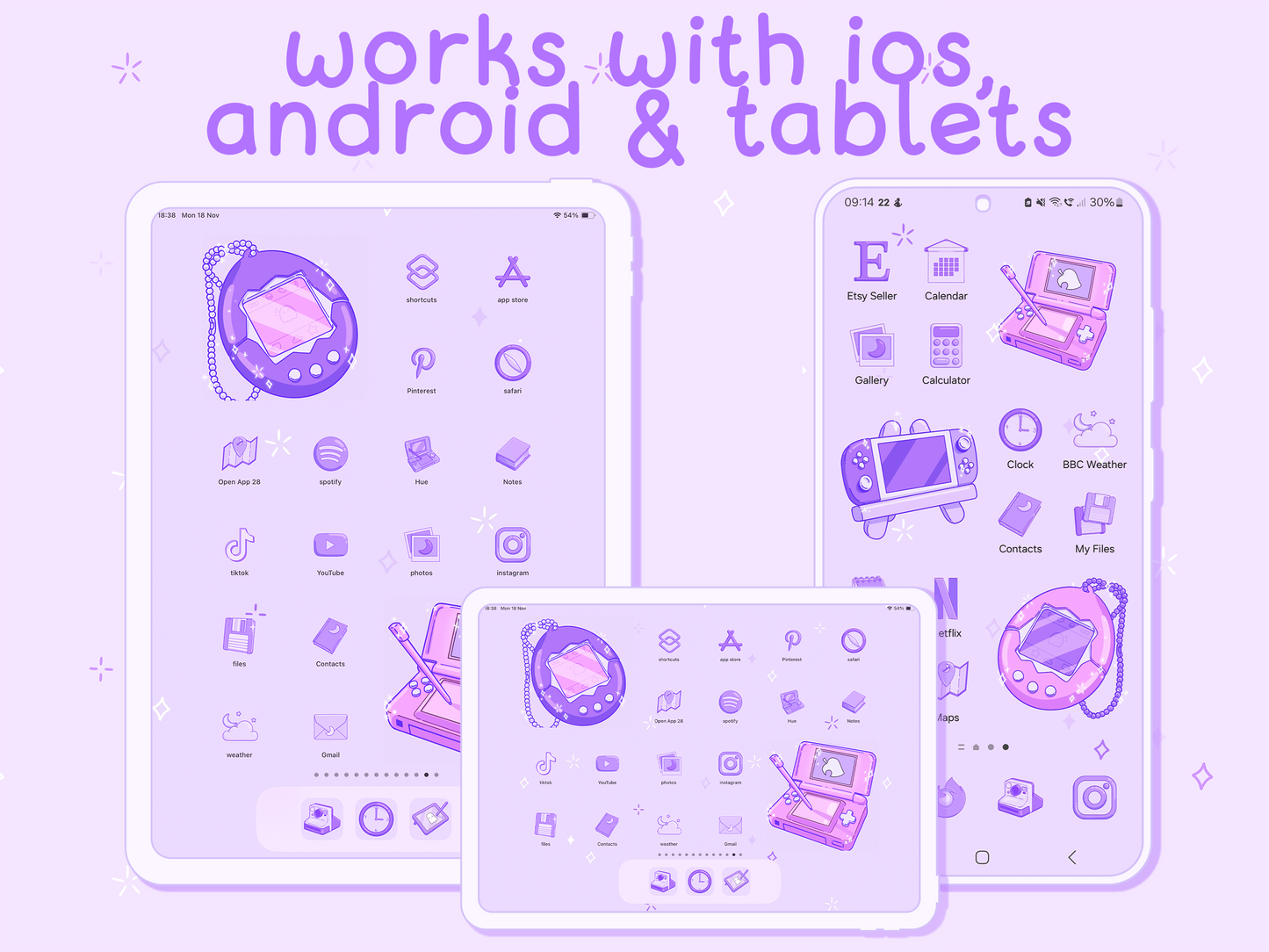 Purple Gamer Icon Pack for iOS, Android & Tablets