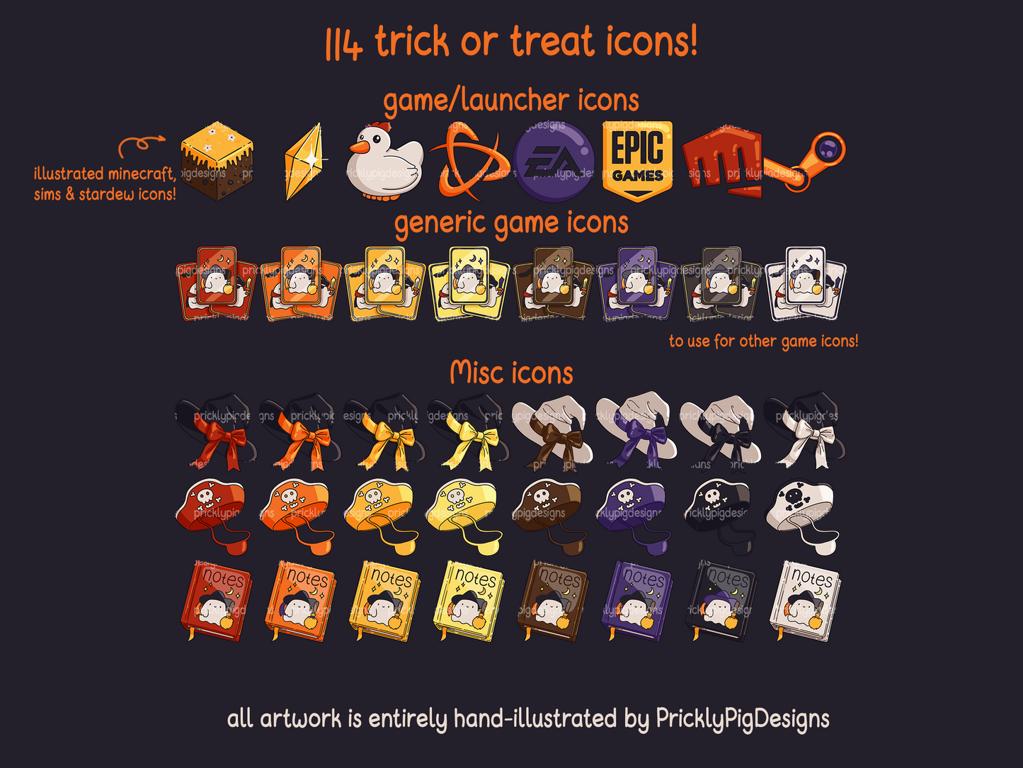 Trick or Treat Halloween Desktop Folder Icon & Wallpaper Pack