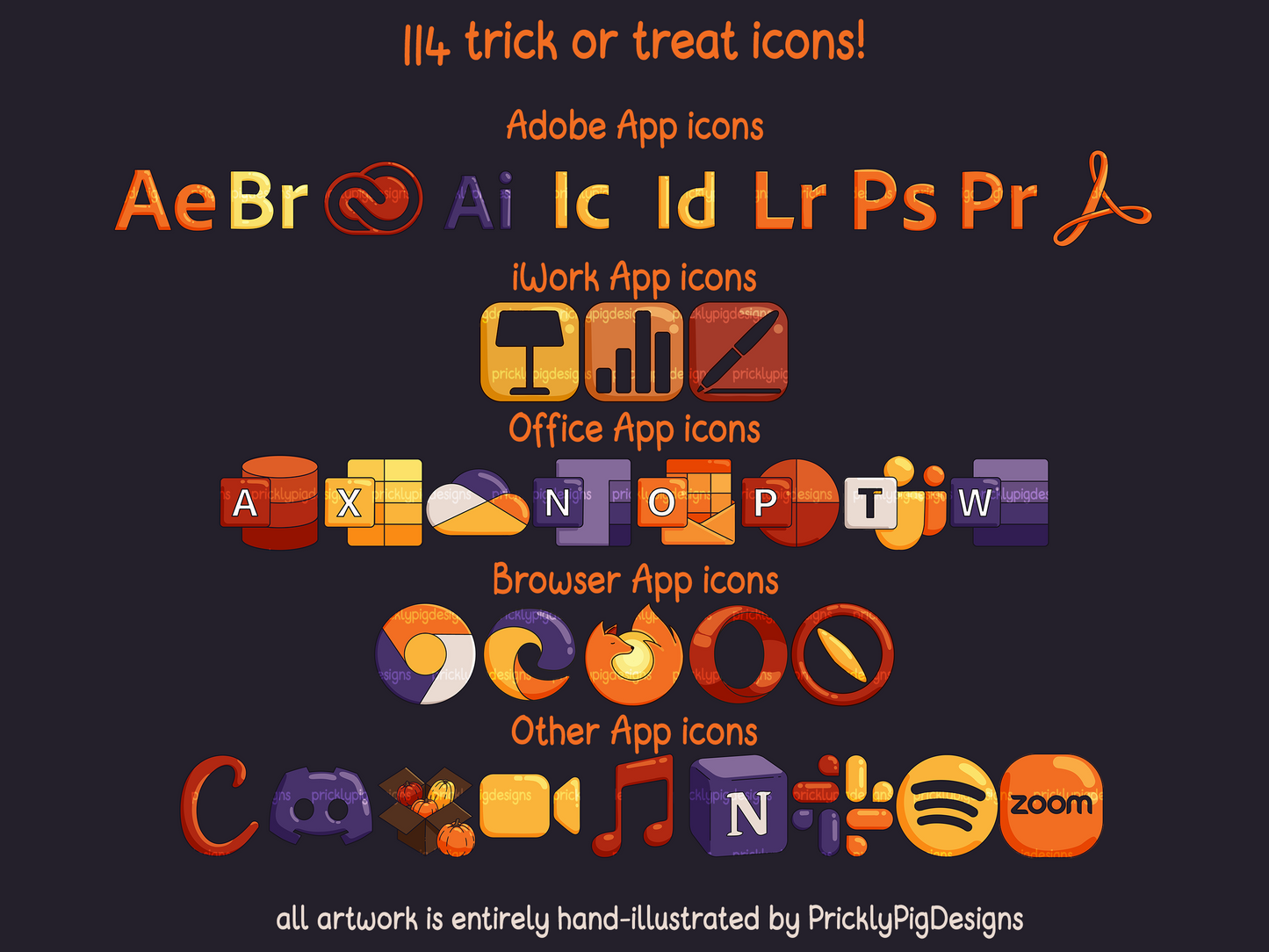 Trick or Treat Halloween Desktop Folder Icon & Wallpaper Pack