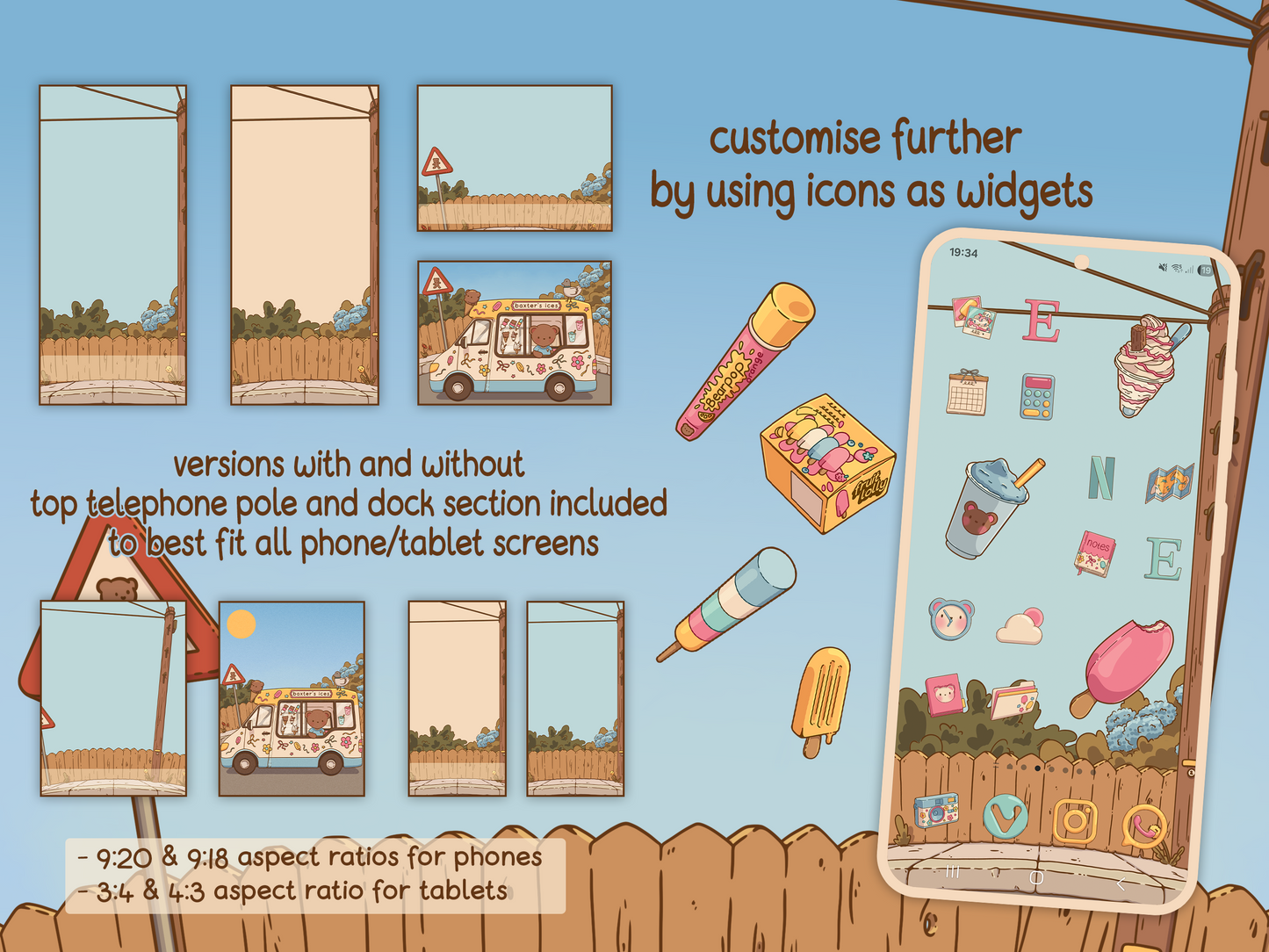 Summer Days Aesthetic Icon Pack for iOS, Android & Tablets