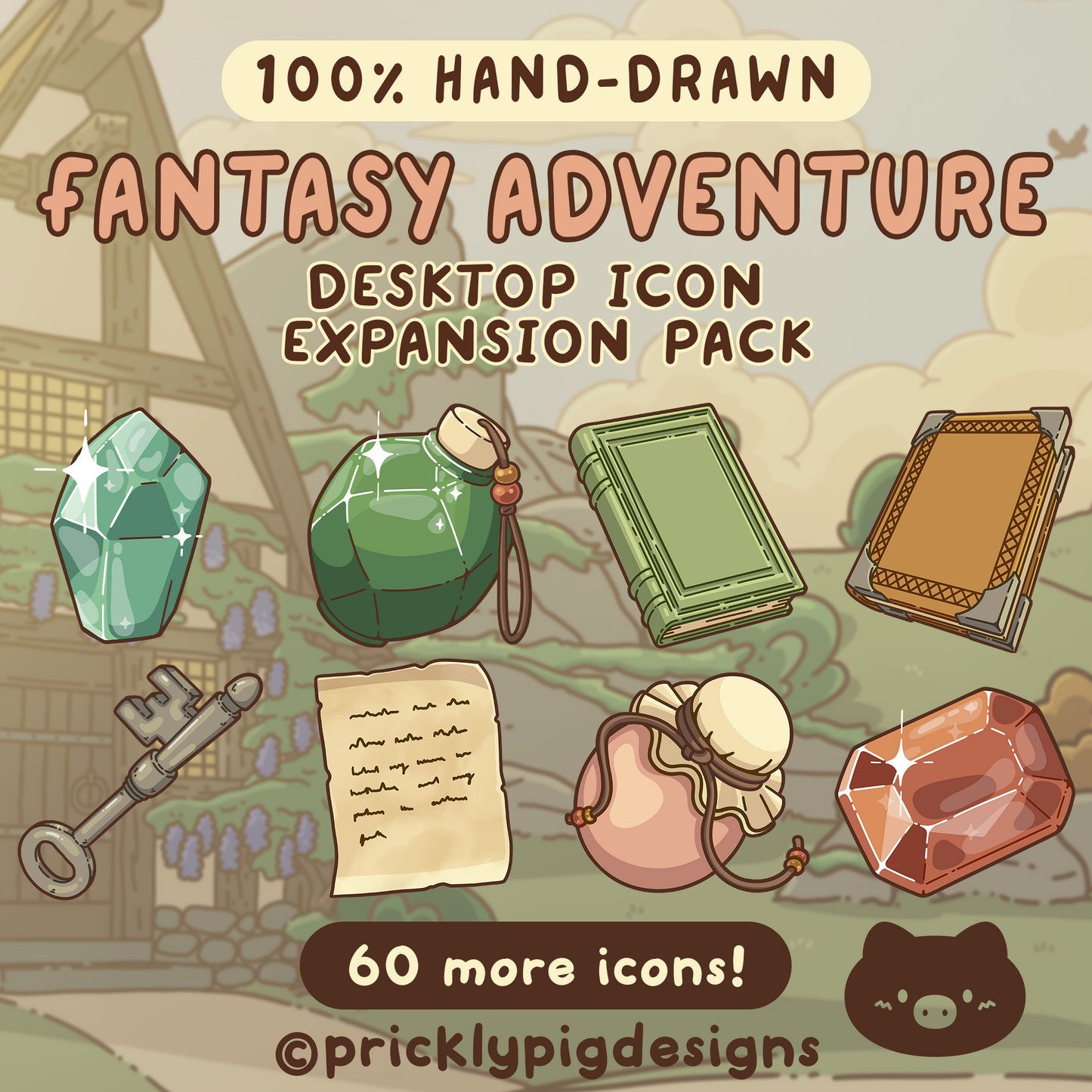 Fantasy Expansion Pack: Desktop Folder Icon & Wallpaper Pack for Windows + Mac