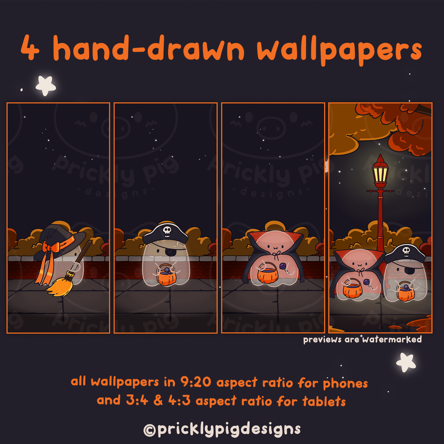 Trick or Treat: Halloween Ghost Wallpapers, icons and widgets for iOS, Android, iPad & Tablets