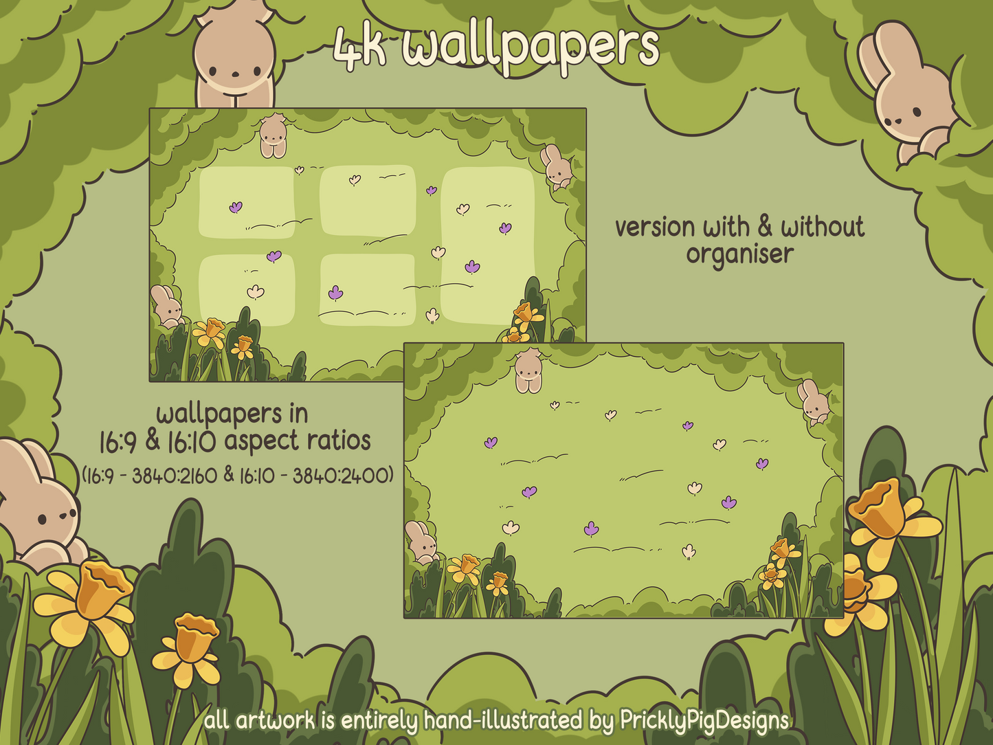 Picnic Bun Desktop Folder Icon & Wallpaper Pack for Windows + Mac