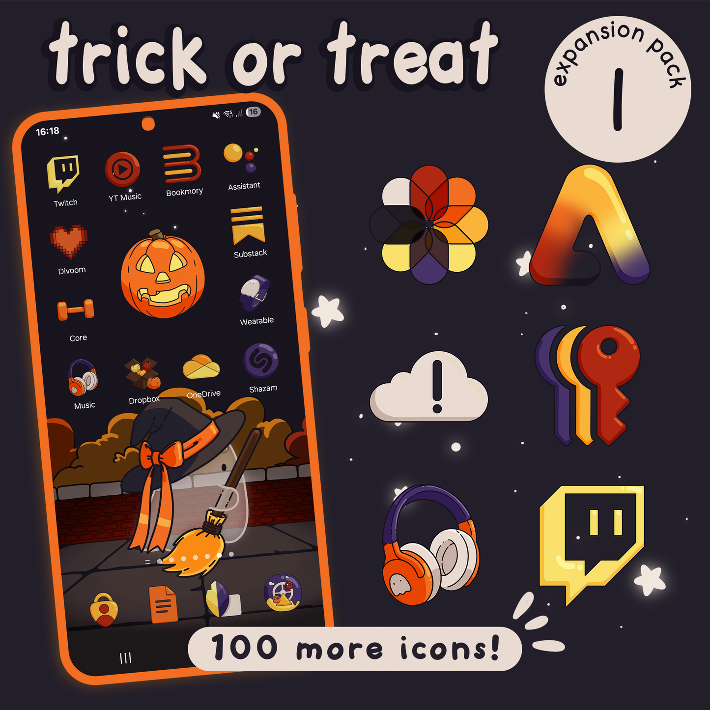 Trick or Treat: XP1 Halloween Ghost Wallpapers, icons and widgets for iOS, Android, iPad & Tablets