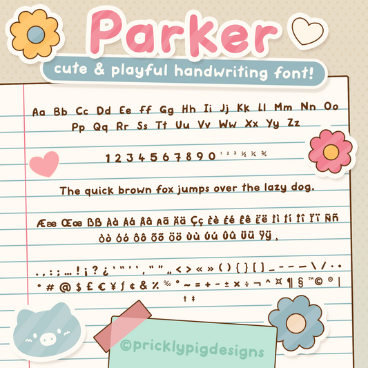Parker - cute handwritten font