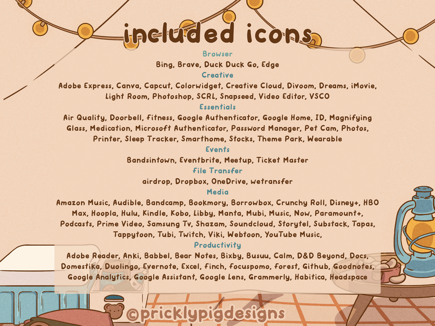Cosy Camping EXPANSION 1 Icon Pack for iOS, Android & Tablets