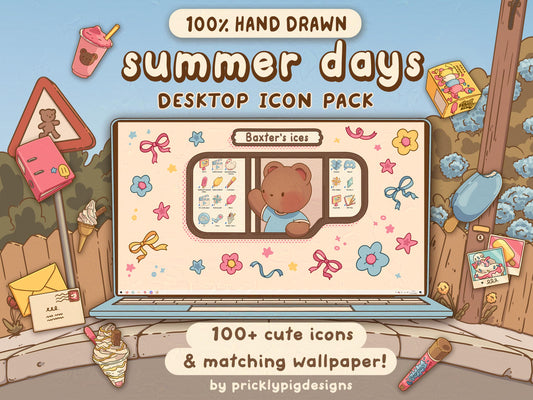 Summer Days Desktop Folder Icon Pack for Windows + MAC