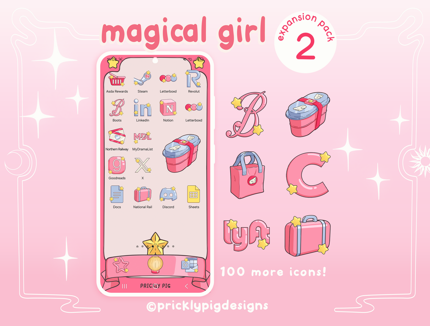 Magical Girl Anime Aesthetic Icon Expansion Pack 2 for iOS,  Android & Tablets