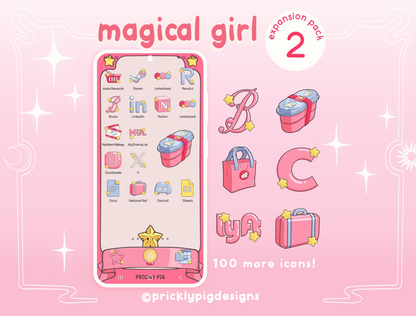 Magical Girl Anime Aesthetic Icon Expansion Pack 2 for iOS,  Android & Tablets