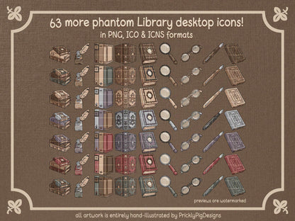 63 library themed icons. 9 designs in 9 colorways.