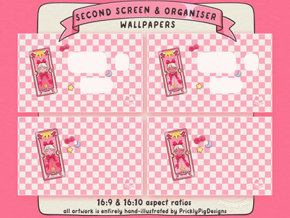 Two organiser wallpapers and two wallpapers designed to be used on a second screen. 
