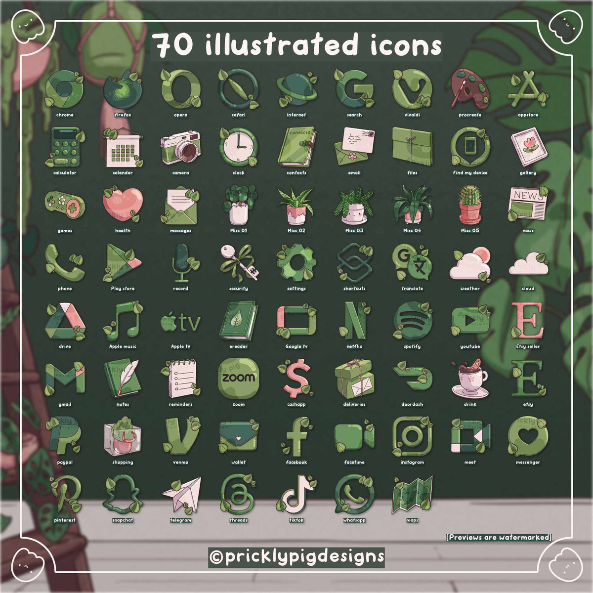 Haunted Horticulture Icon Pack for iOS, Android & Tablets