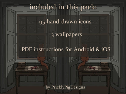 Dark Academia Icon EXPANSION Pack for iOS, Android & Tablets