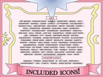 Magical Girl Anime Aesthetic Icon Expansion Pack for iOS,  Android & Tablets