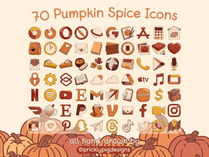 Pumpkin Spice Café Icon Pack for iOS, Android & Tablets