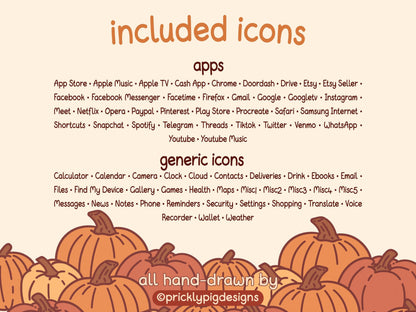 Pumpkin Spice Café Icon Pack for iOS, Android & Tablets